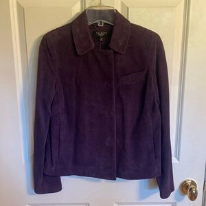 Talbots purple leather coat - like new!